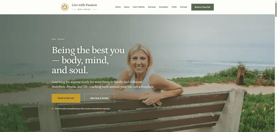 Live with Passion Wellness website