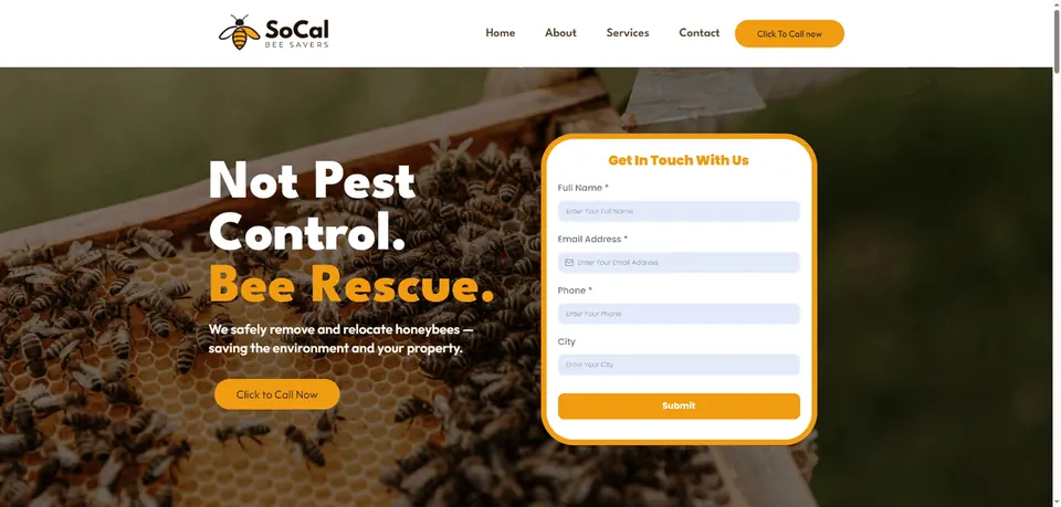 SoCal Bee Savers website